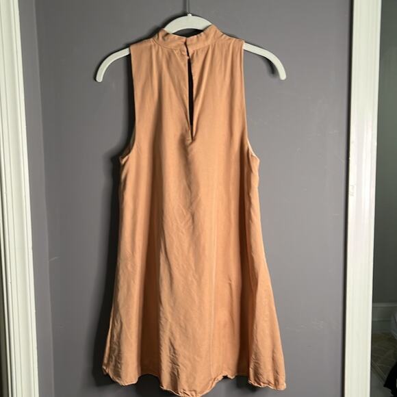 Lovers + Friends Light Brown Sleeveless Swing Dress Cutouts On Back and Front XS - Picture 5 of 9